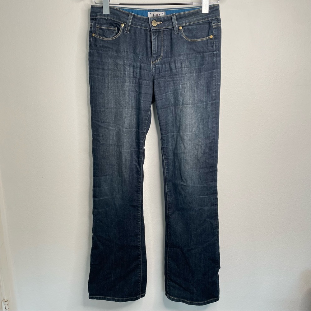 Paige Skyline Boot Jeans Womens Size 29 Blue Denim Dark Wash Bootcut READ